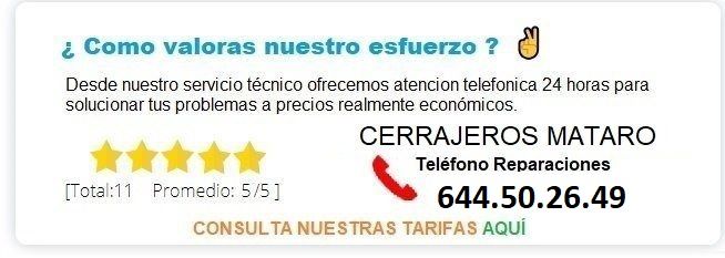 cerrajeros Mataro precios